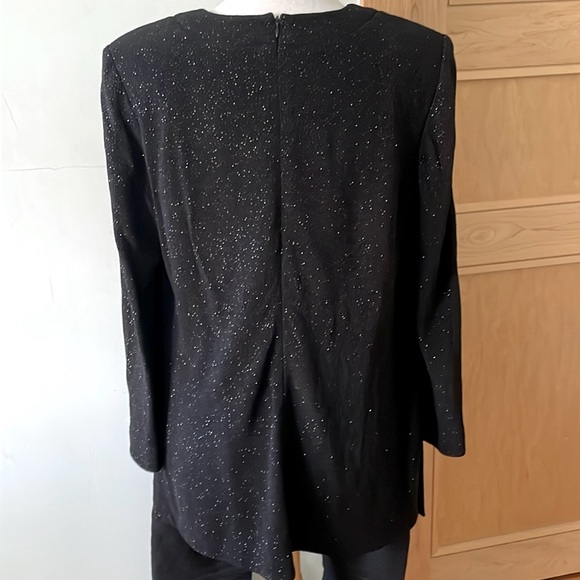 🇨🇦 Victor Costa/En Français Vintage Black Sparkly Knit V-Neck Tunic, Size 1X - Picture 9 of 16